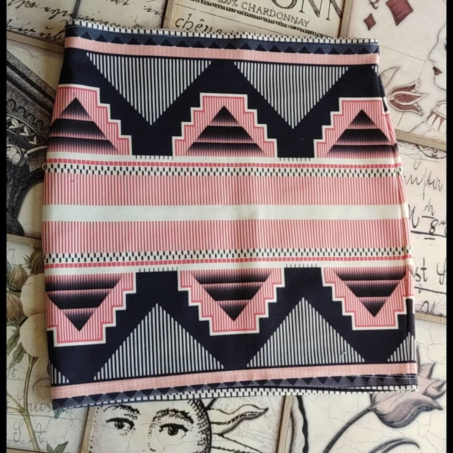Zara Trafaluc Stretchy Tribal Fitted Skirt