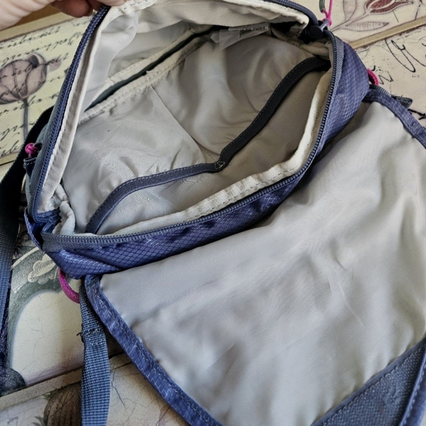 Outdoor Crossbody Bag in Blue & Pink