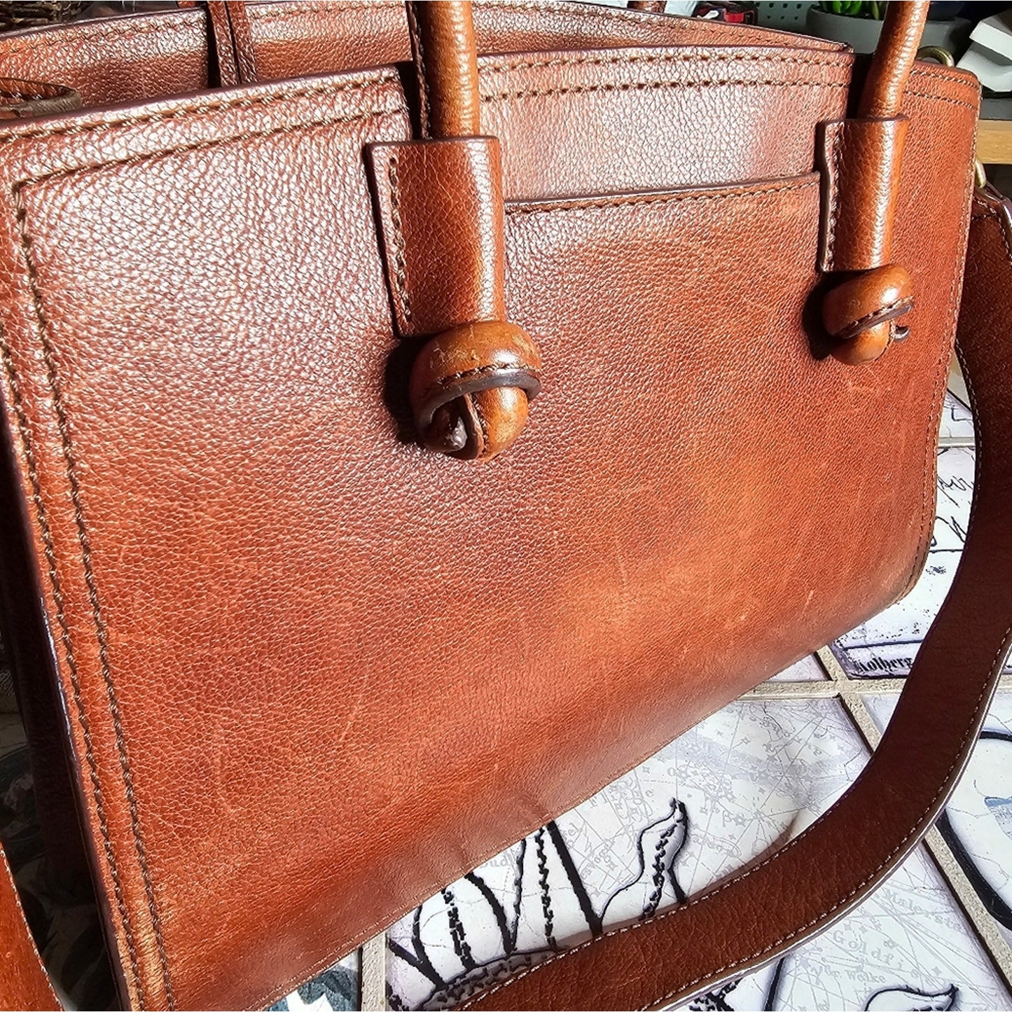 Vintage Fossil Skyler Satchel Genuine Leather Authentic