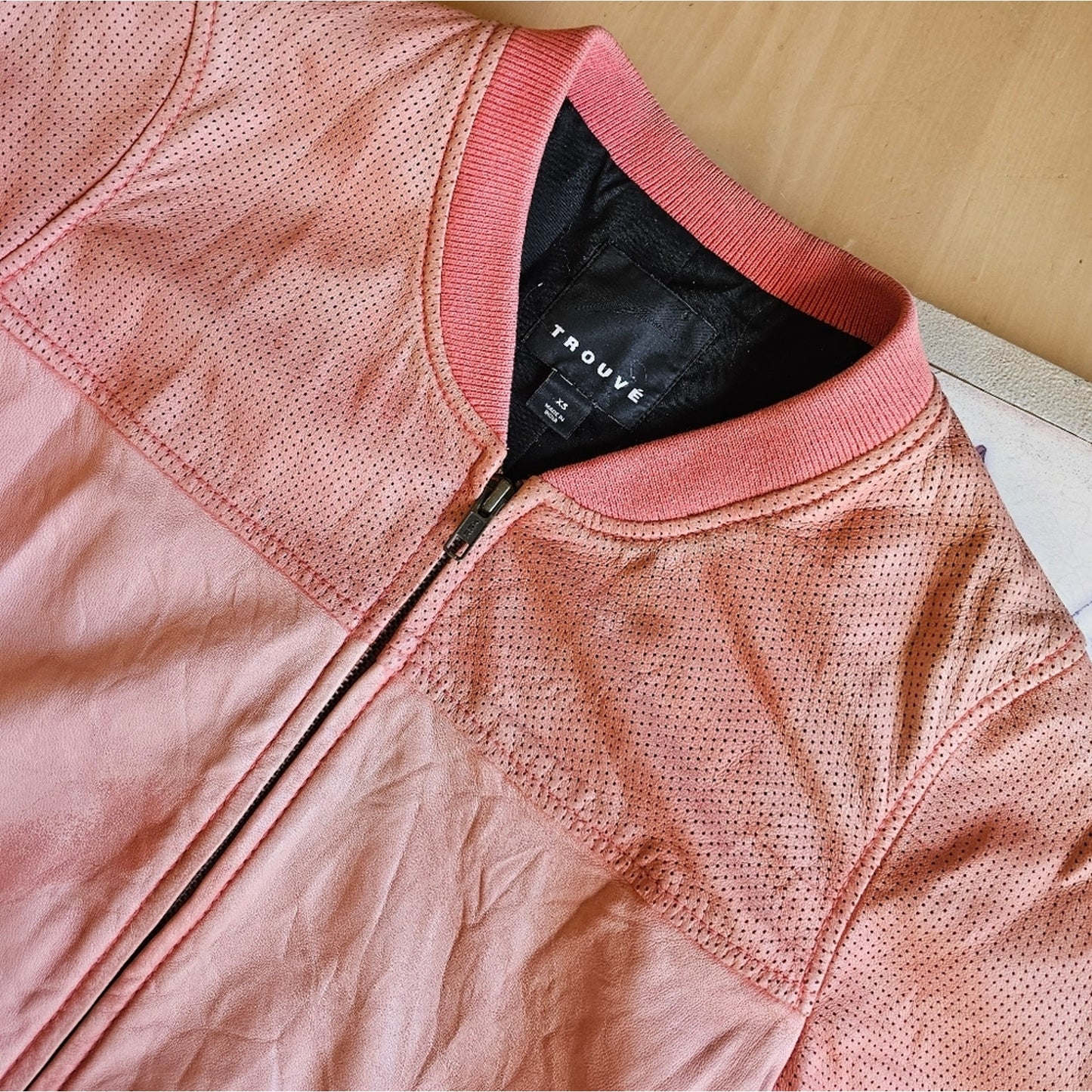 Women's Pink Trouvè Vintage Bomber Jacket