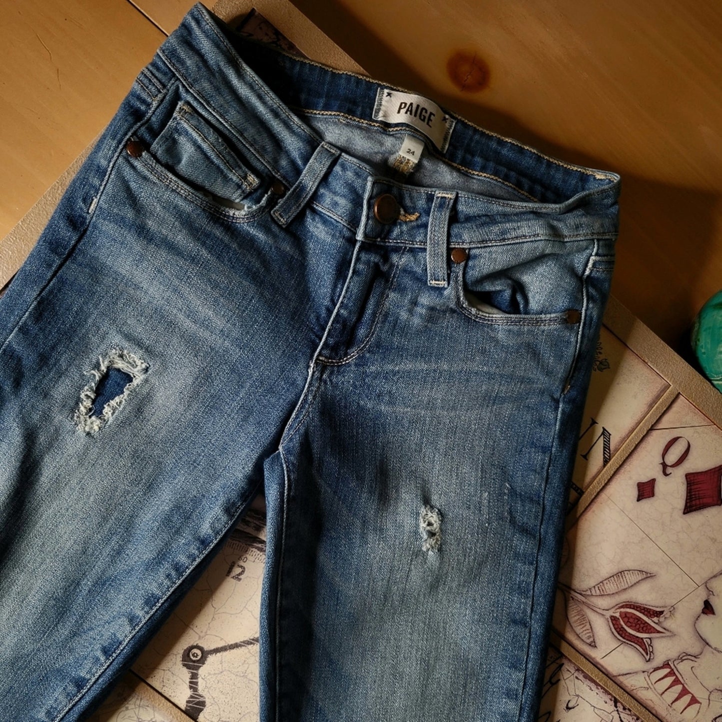 Paige Denim! Verdugo Ankle Skinny Distressed Jean's