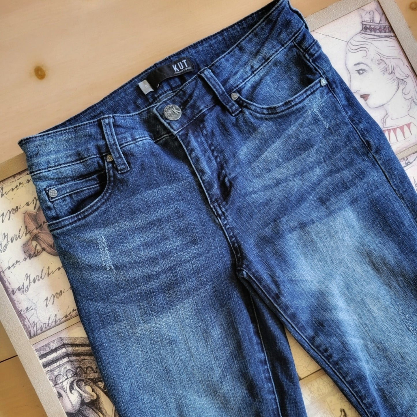 Dark Wash Catherine Boyfriend Kut from the Kloth Jean's