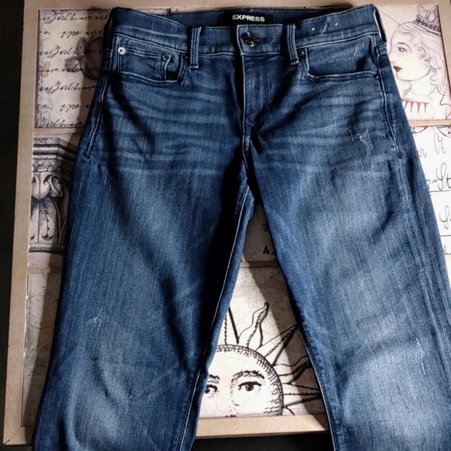 Express Mid Rise Cropped Skinny Jeans