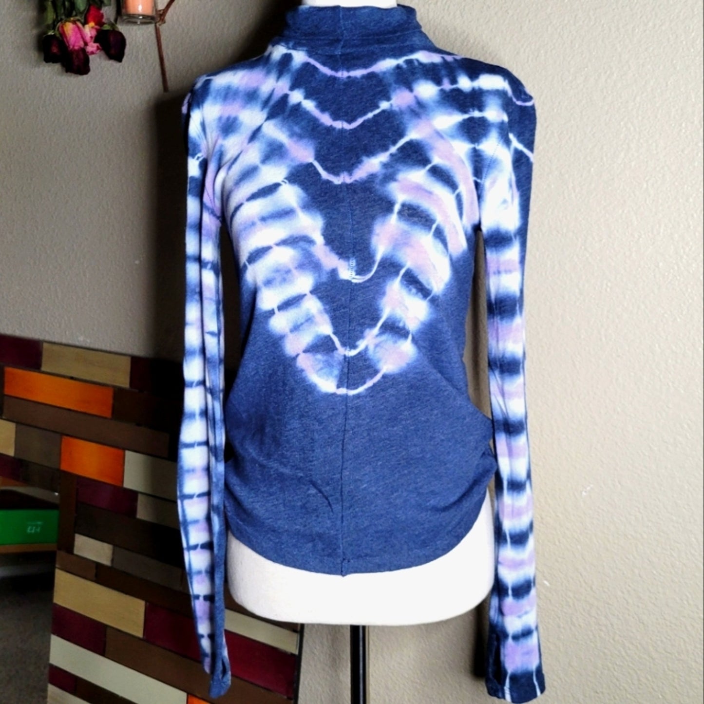 Free People Tie Dye Long Sleeve Mock Neck Top