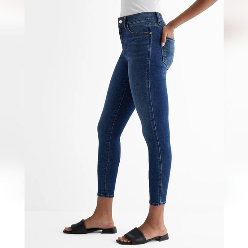 Express Mid Rise Cropped Skinny Jeans