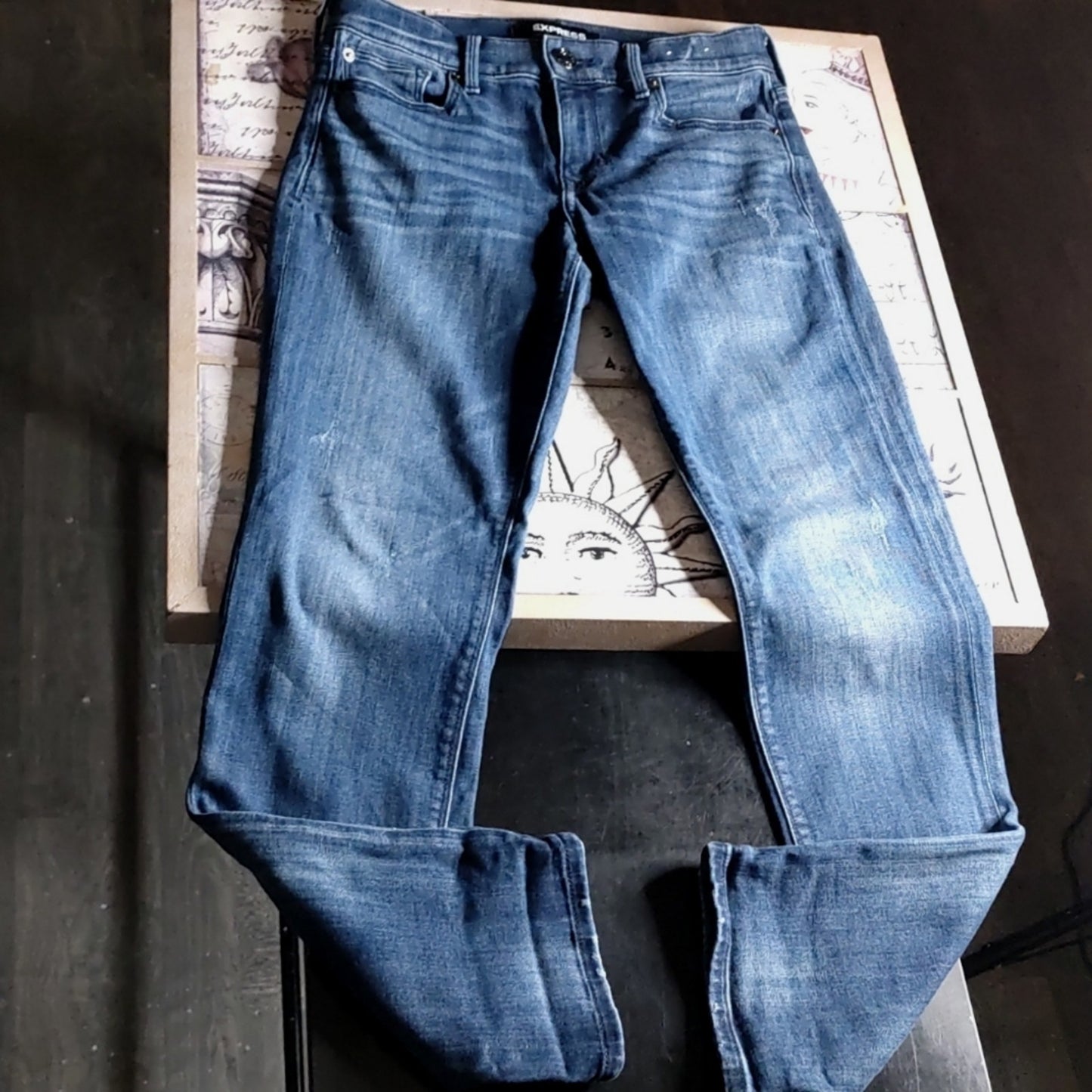 Express Mid Rise Cropped Skinny Jeans