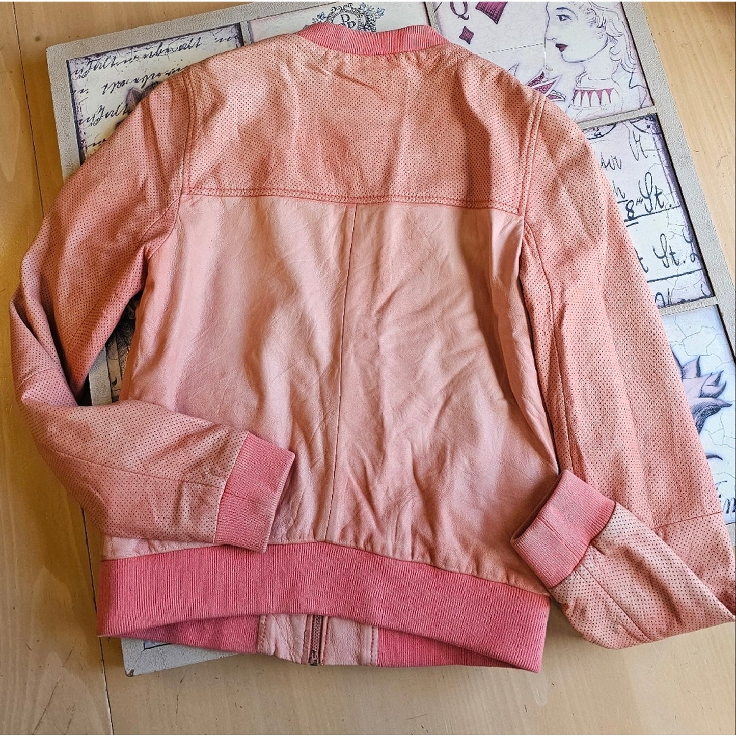 Women's Pink Trouvè Vintage Bomber Jacket