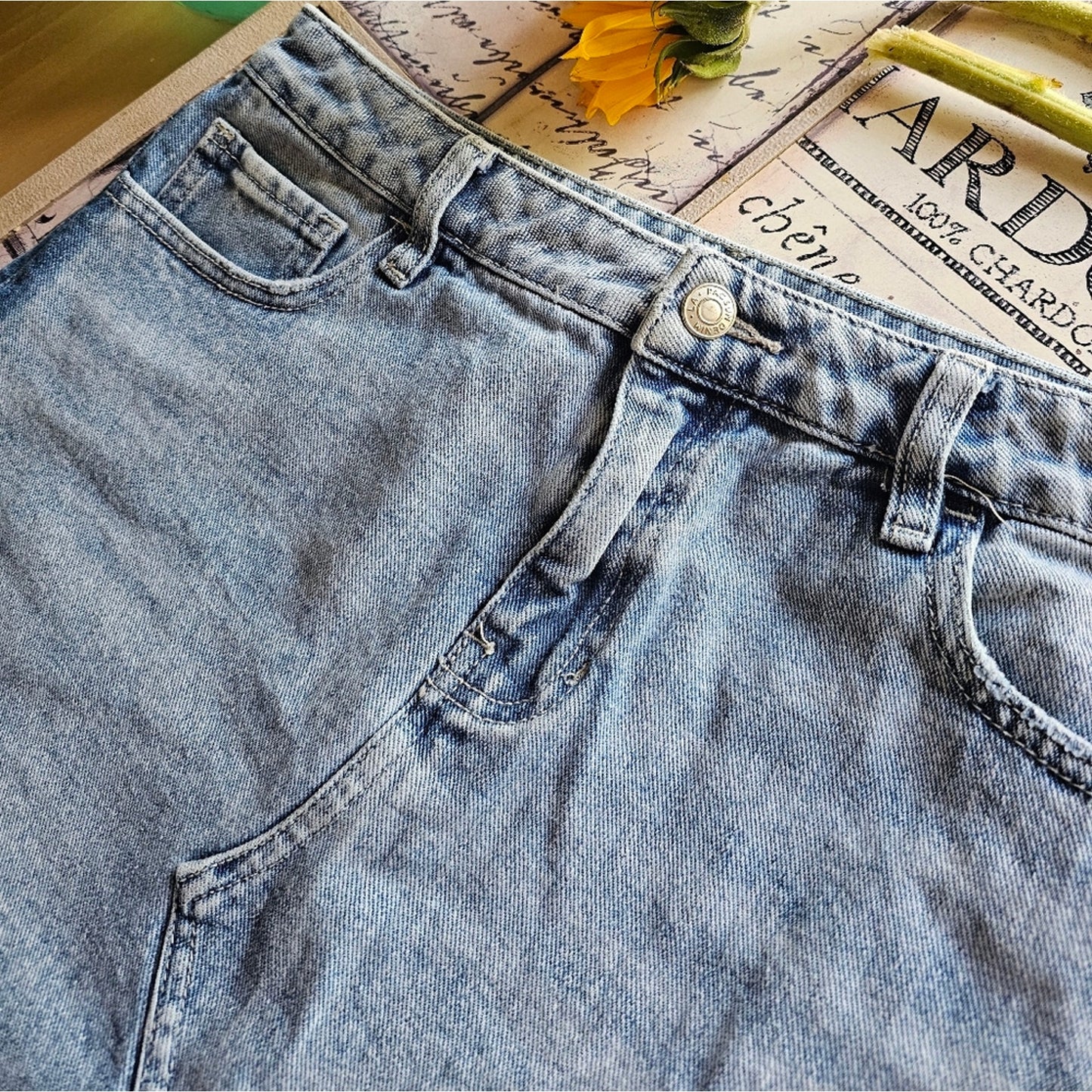 PacSun Vintage look Frayed Jean Skirt