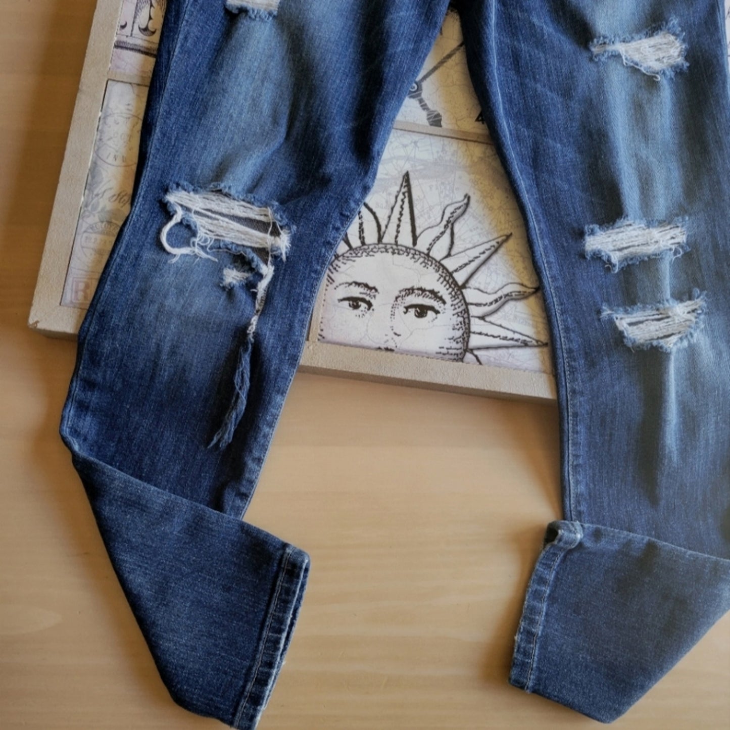 Joe's Distressed Skinny Ankle Jeans
