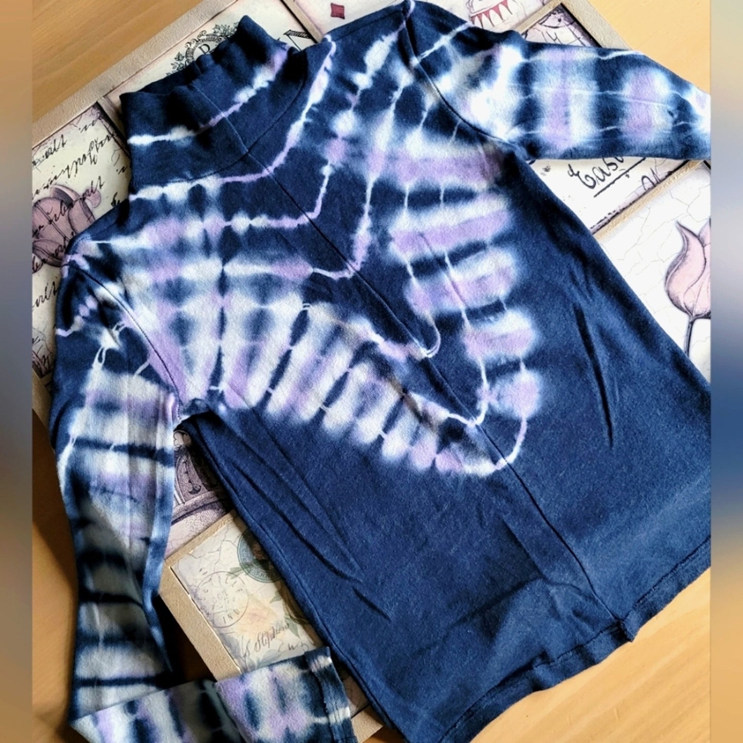 Free People Tie Dye Long Sleeve Mock Neck Top